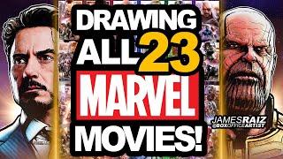 300+ HOURS of WORK! Drawing ALL 23 MARVEL INFINITY SAGA MOVIES!