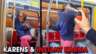 KAREN Gets INSTANT KARMA! Moments Of Instant Karma To Karens Caught On Camera