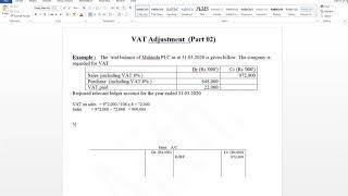 VAT Adjustment Part 02