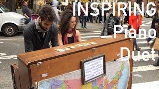 INSPIRING Musical couple play a street piano in NYC