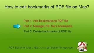 [PDF Editor] How to Edit bookmarks of PDF file on Mac?