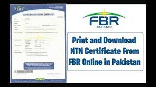 How to Print NTN Certificate From FBR Online in Pakistan