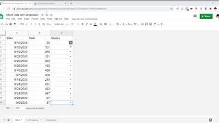 Google Sheets: Move Entire Row with Dropdown