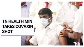 Tamil Nadu Health Minister Dr C Vijayabaskar takes covaxin shot