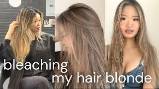bleaching asian hair blonde | spend the day in the salon w/ me