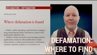 Defamation - where can you find it