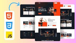 Responsive Fitness Website Using HTML , CSS & JavaScript