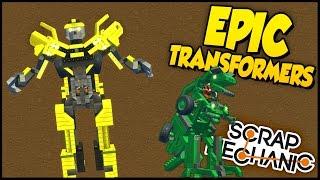 Scrap Mechanic  MOST EPIC TRANSFORMERS! - Bumblebee, Helicopter, T-Rex & More!