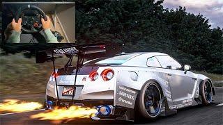 Assetto Corsa - Nissan GT-R35 Rocket Bunny | Steering Wheel Gameplay (Loud R35 Car Mod)