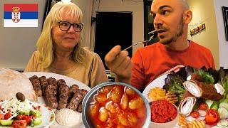 My mom's first time trying Serbian food 