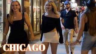 Nightlife in Chicago | West Loop | on Friday | July 12, 2024 | 4k Video