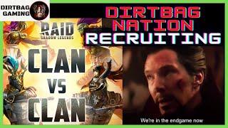 End Game Clan Recruiting | Join the Dirtbag Nation! | Raid Shadow Legends Recruitment Video