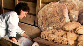 Loaves of bread. Traditional kneading and hour and a half cooking of these unique breads