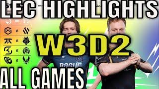 LEC Highlights ALL GAMES W3D2 - Week 3 Day 2