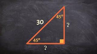 How to find the legs of a special right triangle when given the hypotenuse