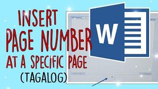 Insert Page Number at a Specific Page - Microsoft Word (Tagalog)