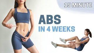 ABS & FLAT BELLY IN 4 WEEKS! 15 min Workout | 2022 Challenge ~ Emi