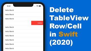 How To Delete Cells in UITableView - Swift Tutorial (2020 for Beginners)