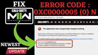 MW2 Crash Error code 0xc0000005 0 N Fix