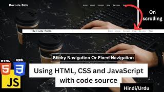 Sticky Navigation Bar On Scroll Using Vanilla Javascript | Fixed Navbar  | Responsive Sticky Nav Bar