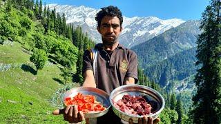 COOKING  MUTTON IN THE MOUNTAINS  ORGANIC AND SIMPLE LIFE OF HIMALAYAN NOMADIC SHEPHERD'S HIMACHAL