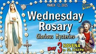 WEDNESDAY Rosary Today SORROWFUL Mysteries of the Rosary,St. JOSEPH NOVENA🪚DAY-3🪚 MARCH 12, 2025