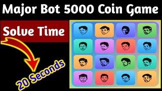 Major Bot New Game | Major bot 5000+ Coin Task | Major Bot Telegram Puzzle Durov