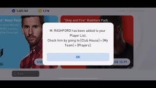 Pes 21 Rashford step and fire pack purchasing , Player stats Review & Gameplay in superstar Mode.