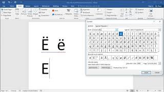 How to type Letter E with Diaeresis in Word