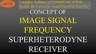 Concept of Image Signal Frequency & Image Signal Rejection Ratio of Superheterodyne Receiver | Lec93