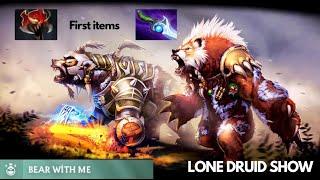 DOTA 2 Lone Druid Mid Lane Flying Bear Push Easy Win 7.36C Patch