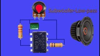 Subwoofer Low pass Filter Circuit Diagram 4558, How to make Subwoofer Bass Amplifier with 4558