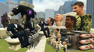 NEW MECHA PROJECTOR MAN AND BOOMBOX MAN BOSS VS SKIBIDI TOILET BOSSES + WASHING MACHINE In GMod!