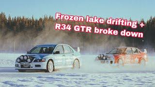 FROZEN LAKE DRIFTING - NISSAN R34 GTR broke down - Sweden Trip - OG Schaefchen