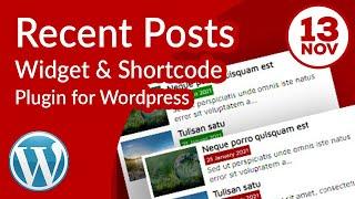 How to show recent posts widget with this plugin and shortcode: WAD Recent Posts