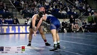 NCAA wrestling - heavyweight - Ryan Catka(Navy) vs. Brandon Phillips(Army)