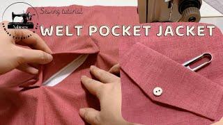  It’s so easy to sew a welt pocket on a jacket you should try | easy and useful | Nabiesew