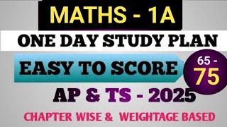 MATHS 1A ONE DAY STUDY PLAN 2025