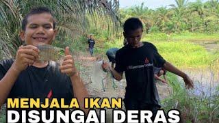 Jala Ikan Disungai Deras! Ikannya Banyak Sekali