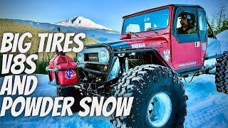 We go snow wheeling with the big tire boys! Part 2 #snow #offroad #fj40