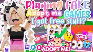 PLAYING FAKE ADOPT ME GAMES! I GOT FREE STUFF!?! 