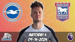 Brighton vs. Ipswich EPL Free Picks 9/14/2024: Kirk's Soccer Picks | EPL Football Picks