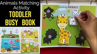 Animals Silhouette Matching, Toddler Busy Book, Learning Binder, Quiet Book, Homeschool resource