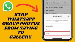 Disable WhatsApp Group Photos & Videos From Saving To Your Gallery