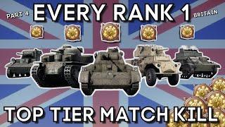 Getting a TOP TIER KILL with EVERY RANK 1 BRITAIN - WAR THUNDER