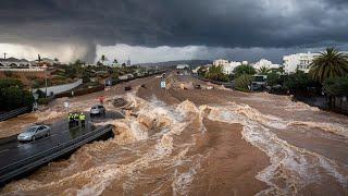 Spain Went Underwater! Flash Flood Disaster in Canary Islands Sweep Away Cars & Roads