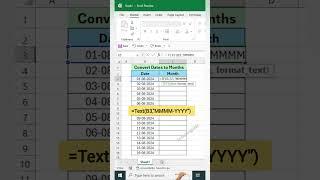 Convert Date into a Month Text formula  #focusinguide #focustips #excel #excelformula #shorts