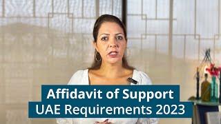 Affidavit of support UAE requirements 2023