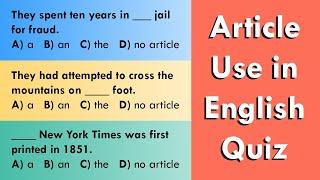 Article Use In English Quiz