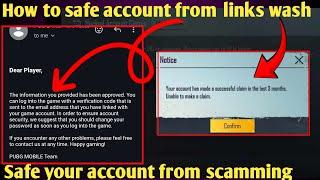 Safe your pubg account from link wash | how to protect account from scamming